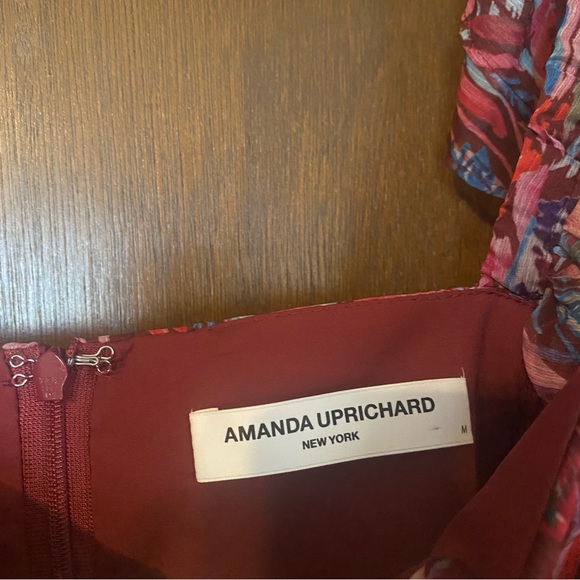 Amanda Uprichard Mini Dress in Bloom Size M Floral Flutter Sleeve Chiffon - Picture 6 of 6